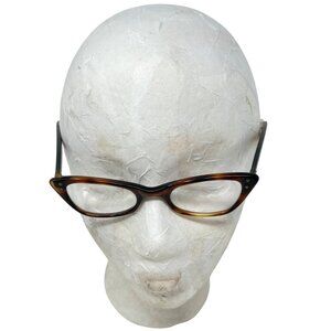 Vintage Womens Cats Eye Glasses +Case Brown Tortoiseshell Plastic Frames Bifocal